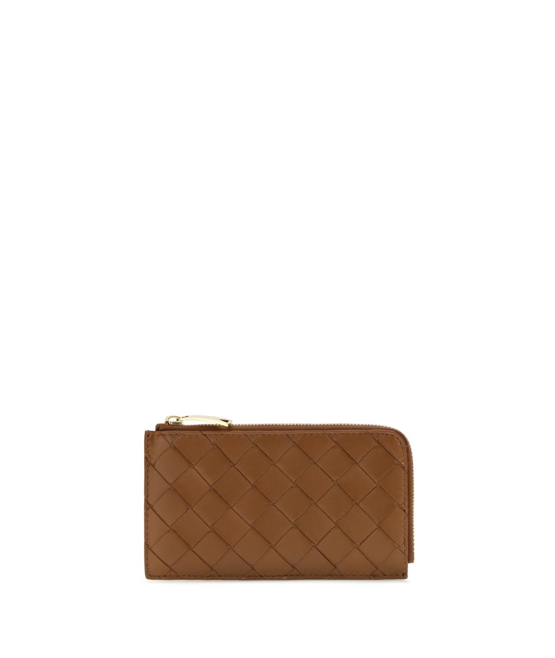 BOTTEGA VENETA Коричневый кожаный кардхолдер, фото 1