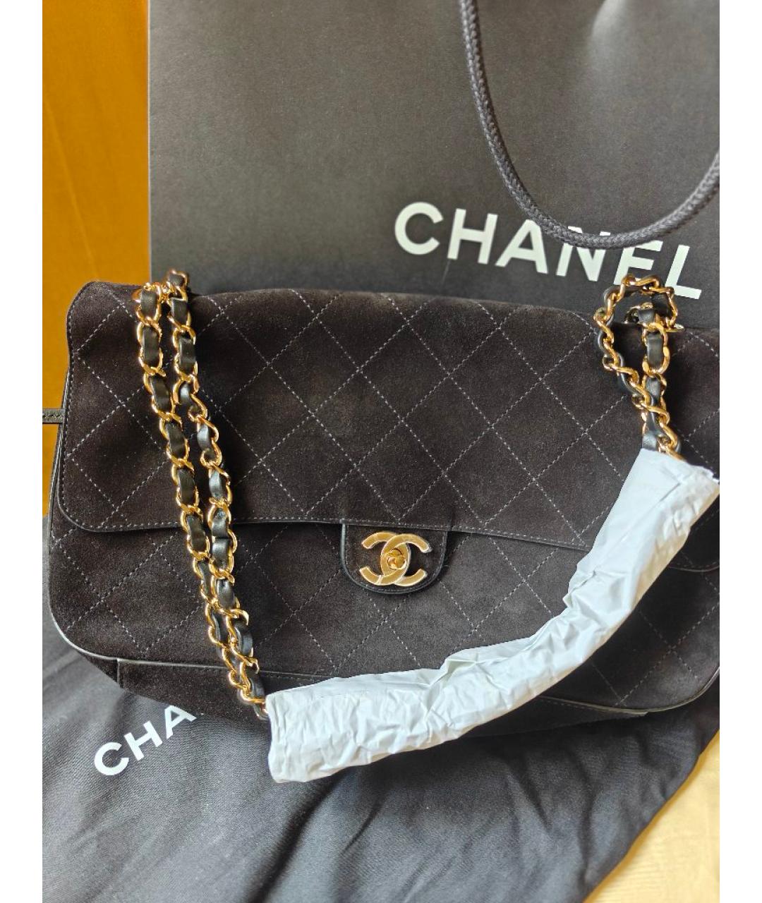 CHANEL Черная замшевая сумка через плечо, фото 4