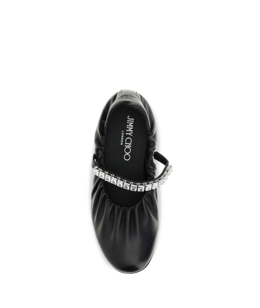 JIMMY CHOO Черные кожаные балетки, фото 4