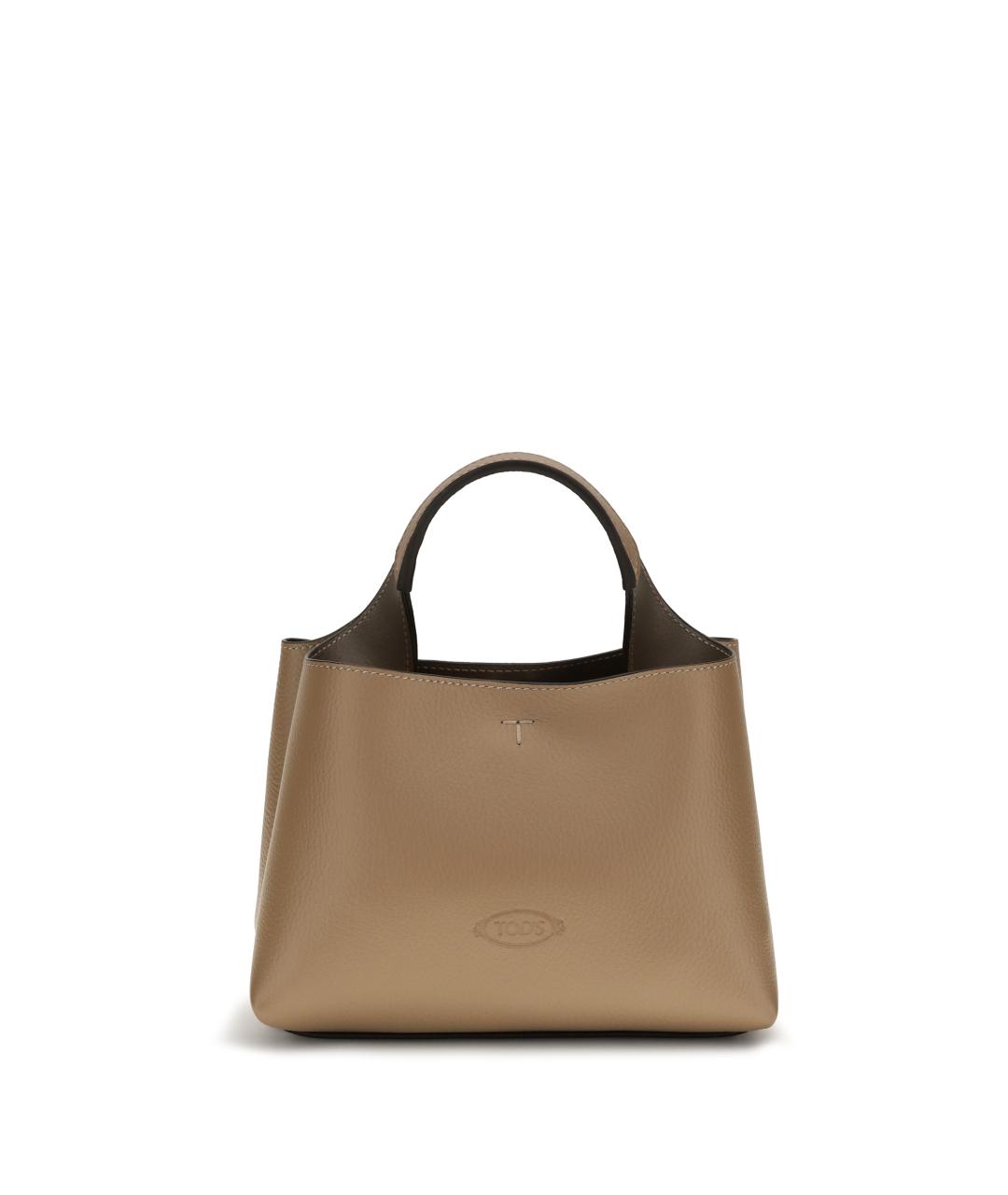 TOD'S Коричневая кожаная сумка тоут, фото 1
