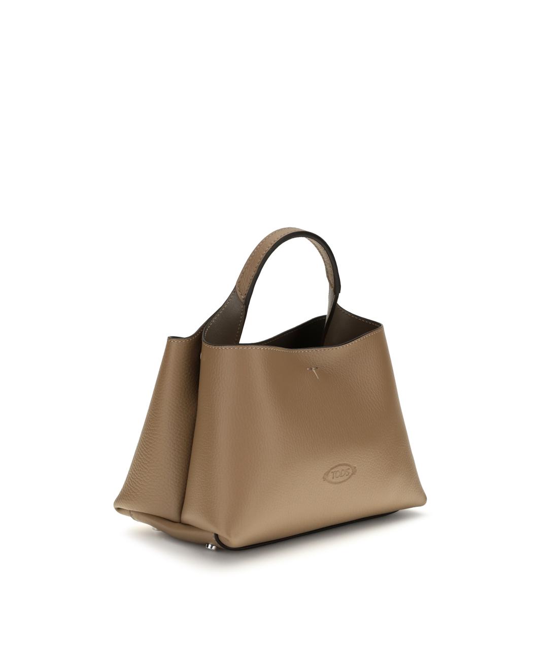 TOD'S Коричневая кожаная сумка тоут, фото 2
