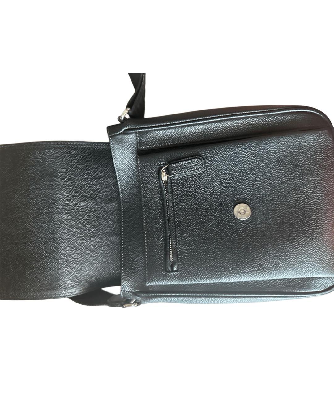FERRAGAMO Черная кожаная сумка на плечо, фото 4