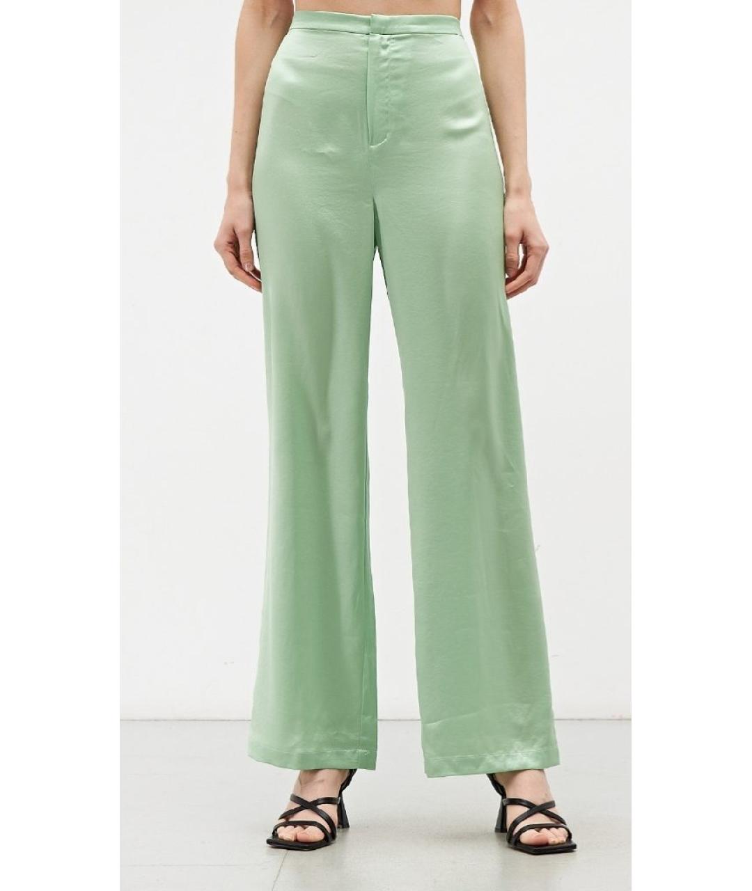 T BY ALEXANDER WANG Салатовые атласные брюки широкие, фото 7