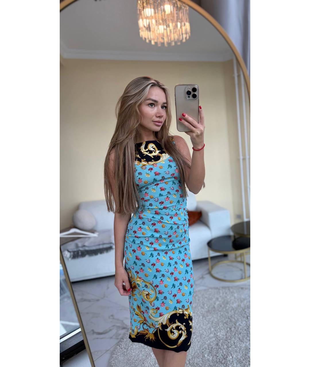 DOLCE&GABBANA Мульти шелковое вечернее платье, фото 4