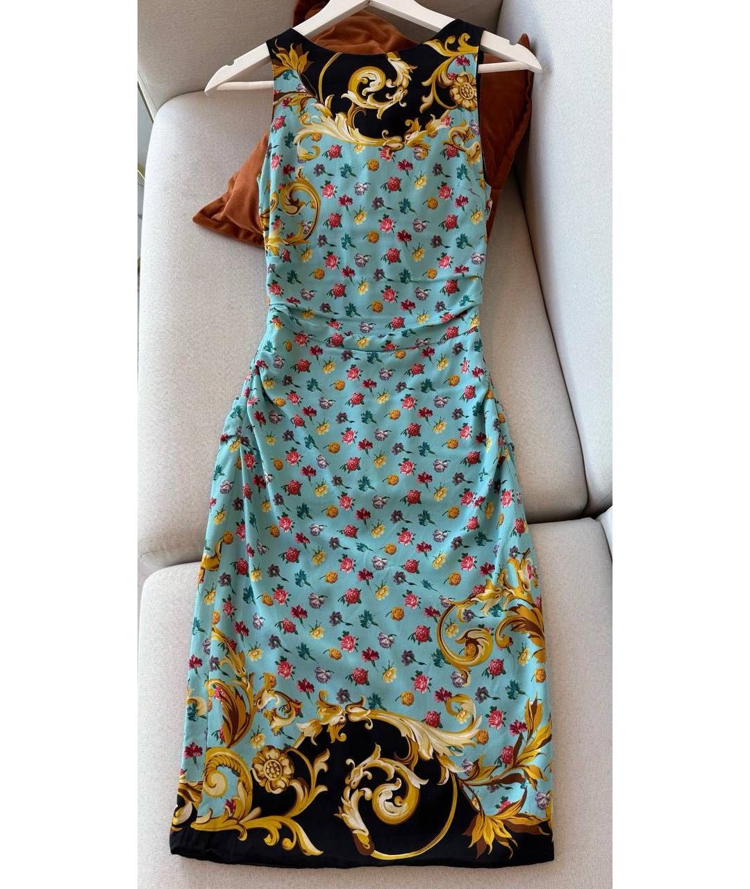 DOLCE&GABBANA Мульти шелковое вечернее платье, фото 7