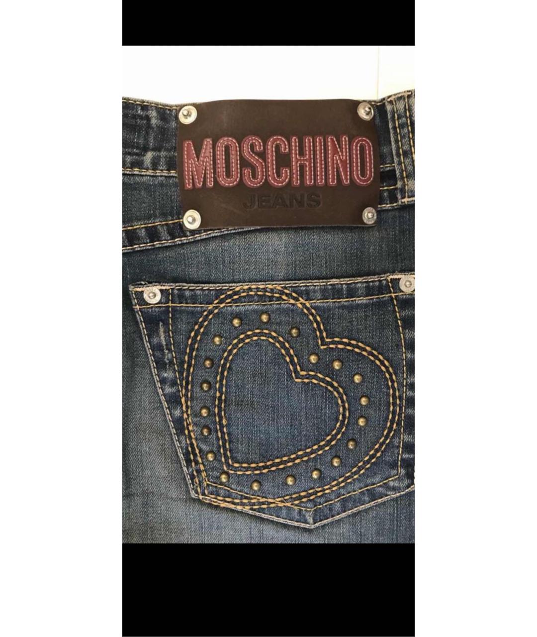 LOVE MOSCHINO Темно-синяя деним юбка мини, фото 4