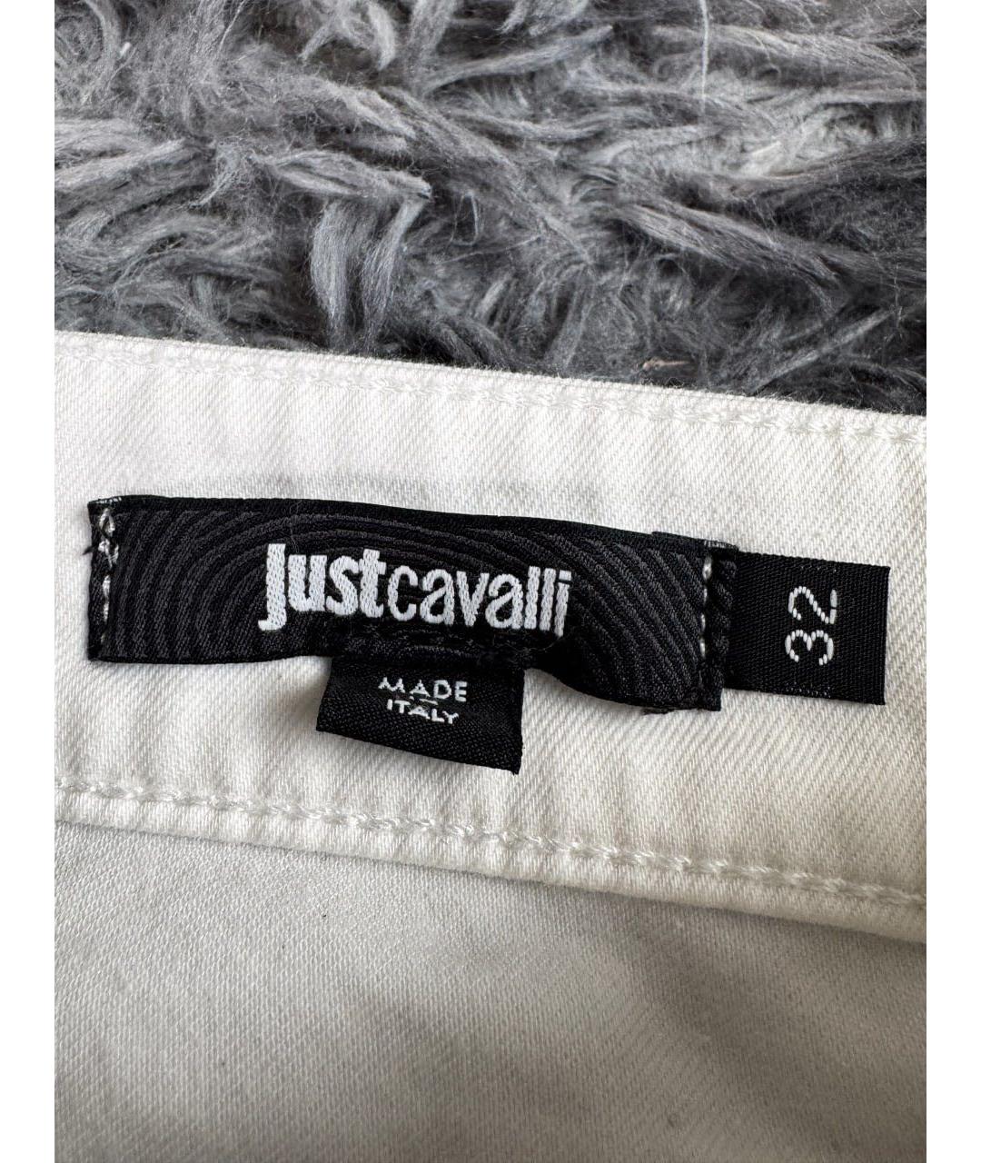 JUST CAVALLI Белые хлопковые прямые джинсы, фото 5