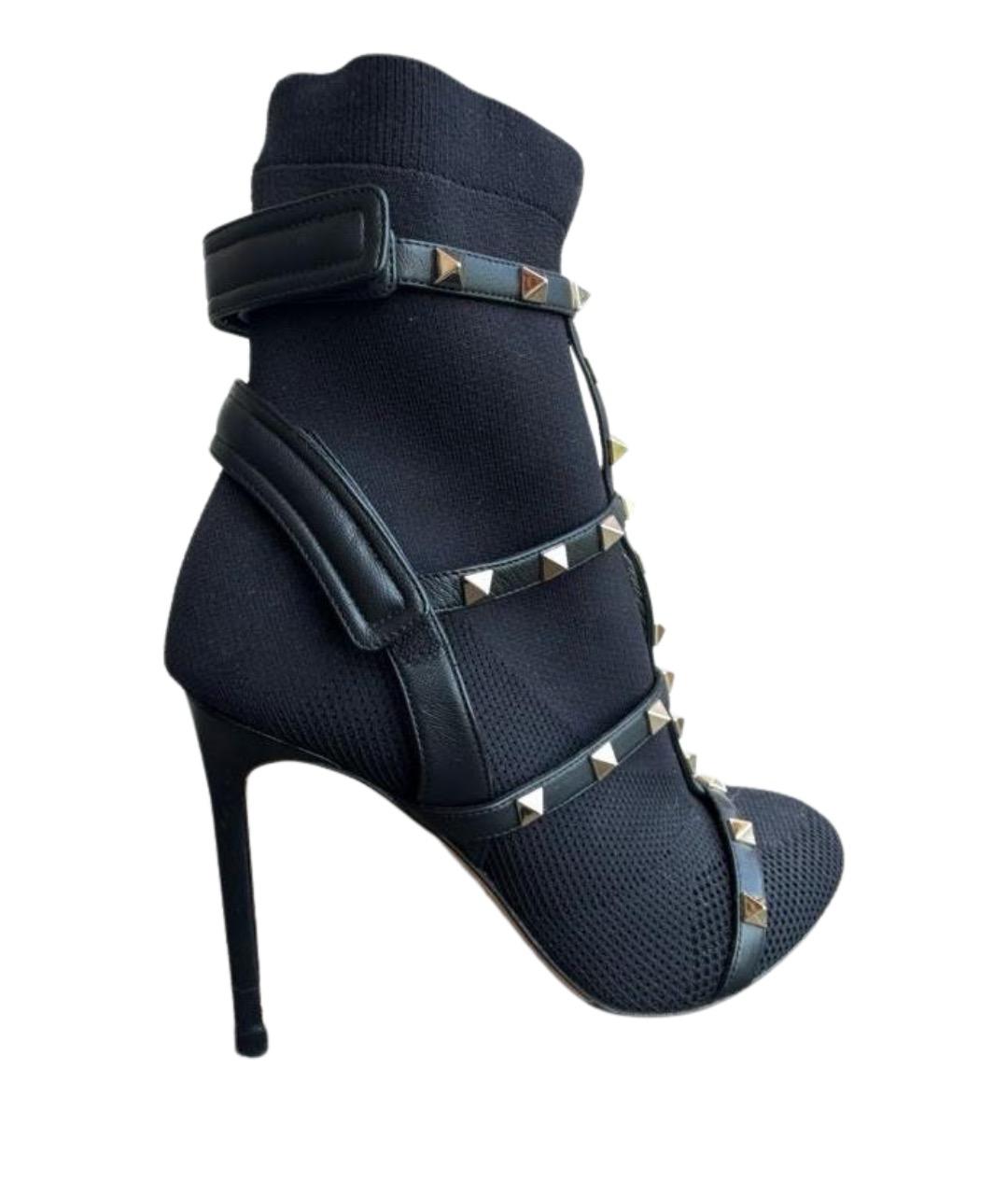 VALENTINO Черные текстильные ботильоны, фото 1
