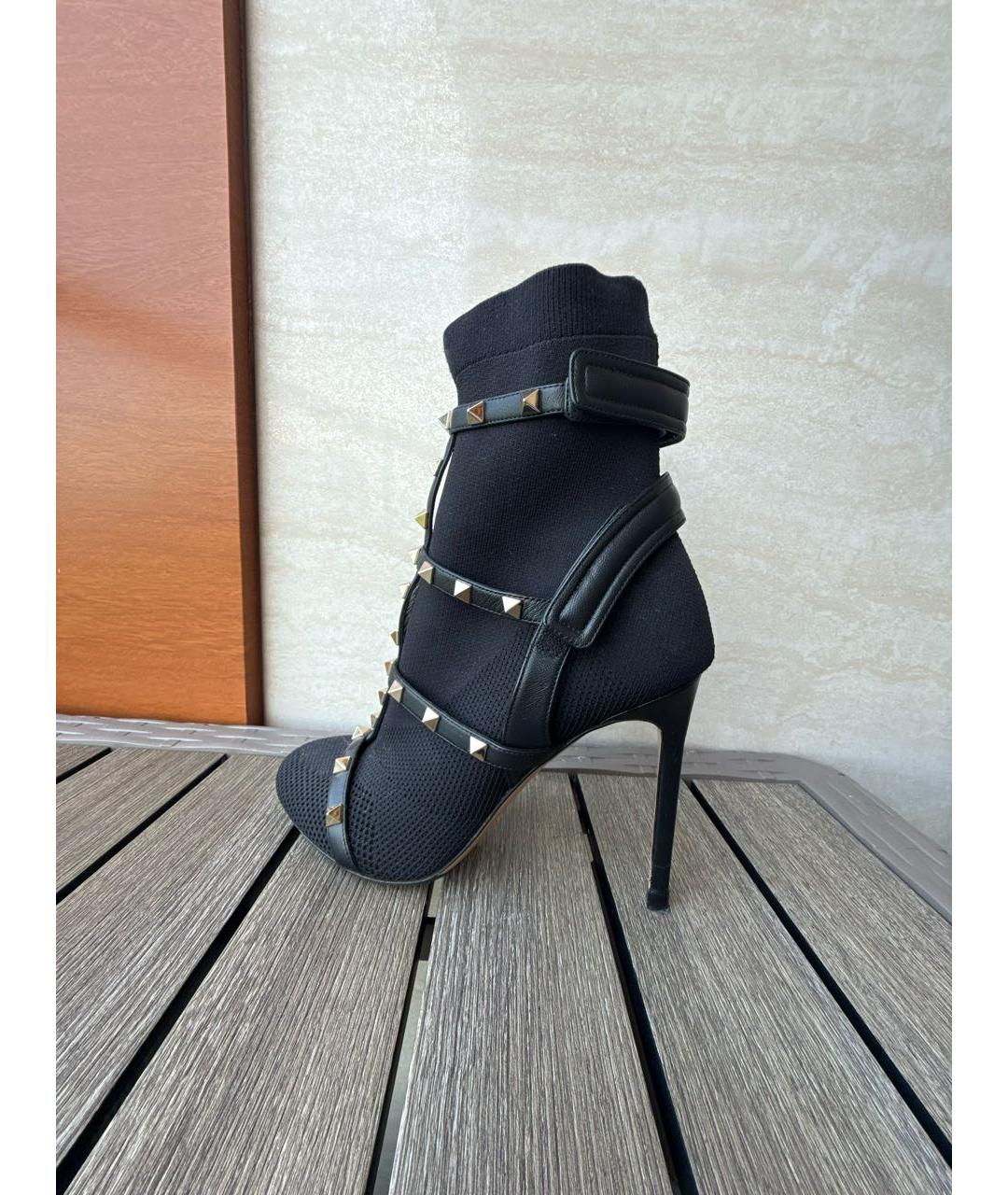VALENTINO Черные текстильные ботильоны, фото 6