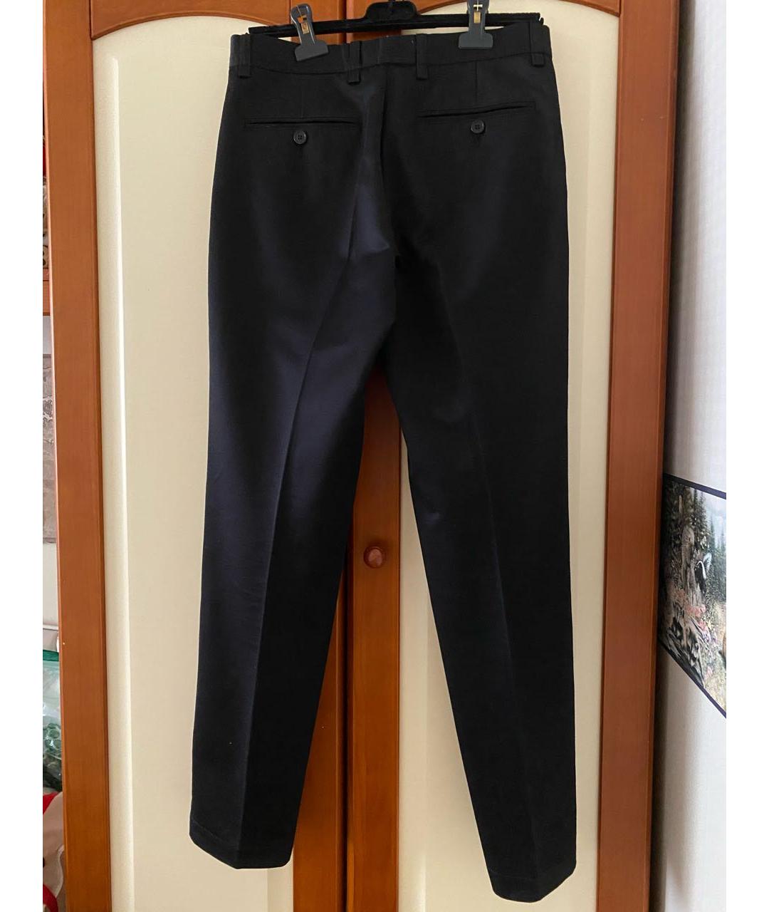 DRIES VAN NOTEN Черные хлопковые прямые брюки, фото 2
