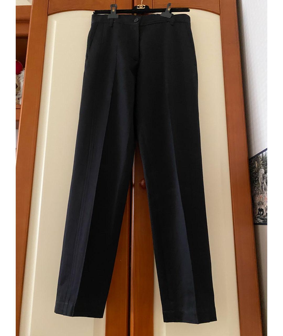 DRIES VAN NOTEN Черные хлопковые прямые брюки, фото 6