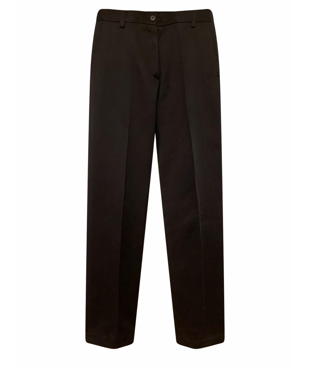 DRIES VAN NOTEN Черные хлопковые прямые брюки, фото 1