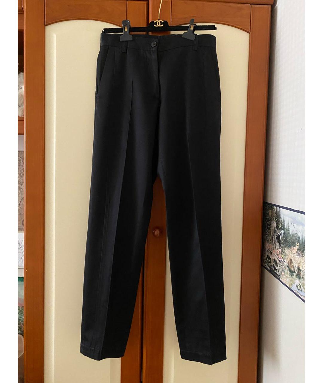DRIES VAN NOTEN Черные хлопковые прямые брюки, фото 5