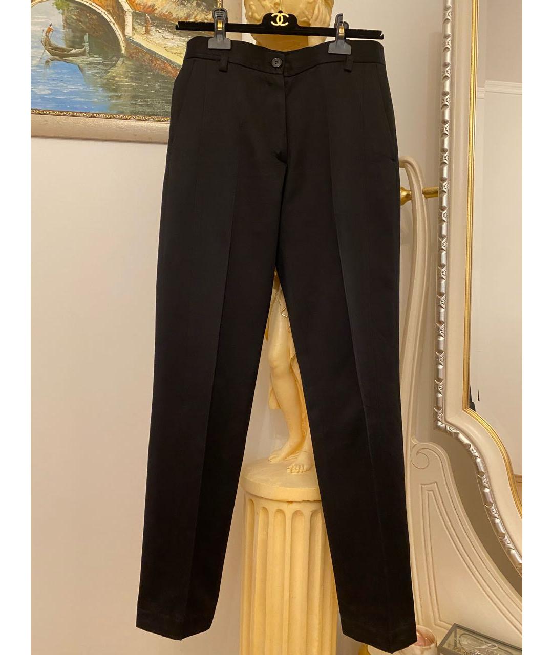 DRIES VAN NOTEN Черные хлопковые прямые брюки, фото 7