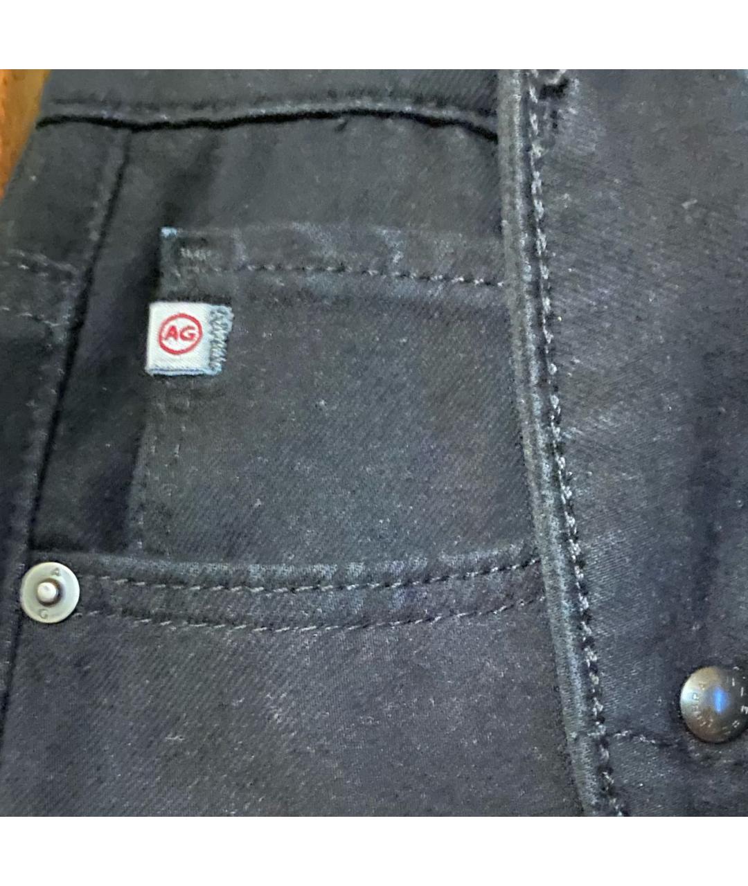 AG JEANS Черные хлопковые джинсы слим, фото 4