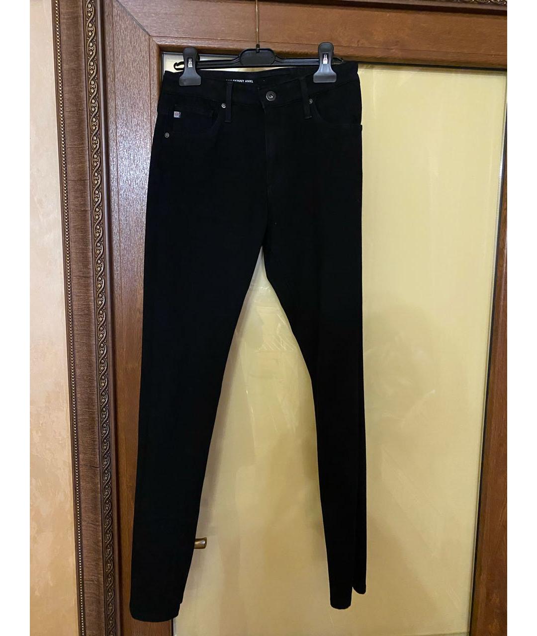 AG JEANS Черные хлопковые джинсы слим, фото 5