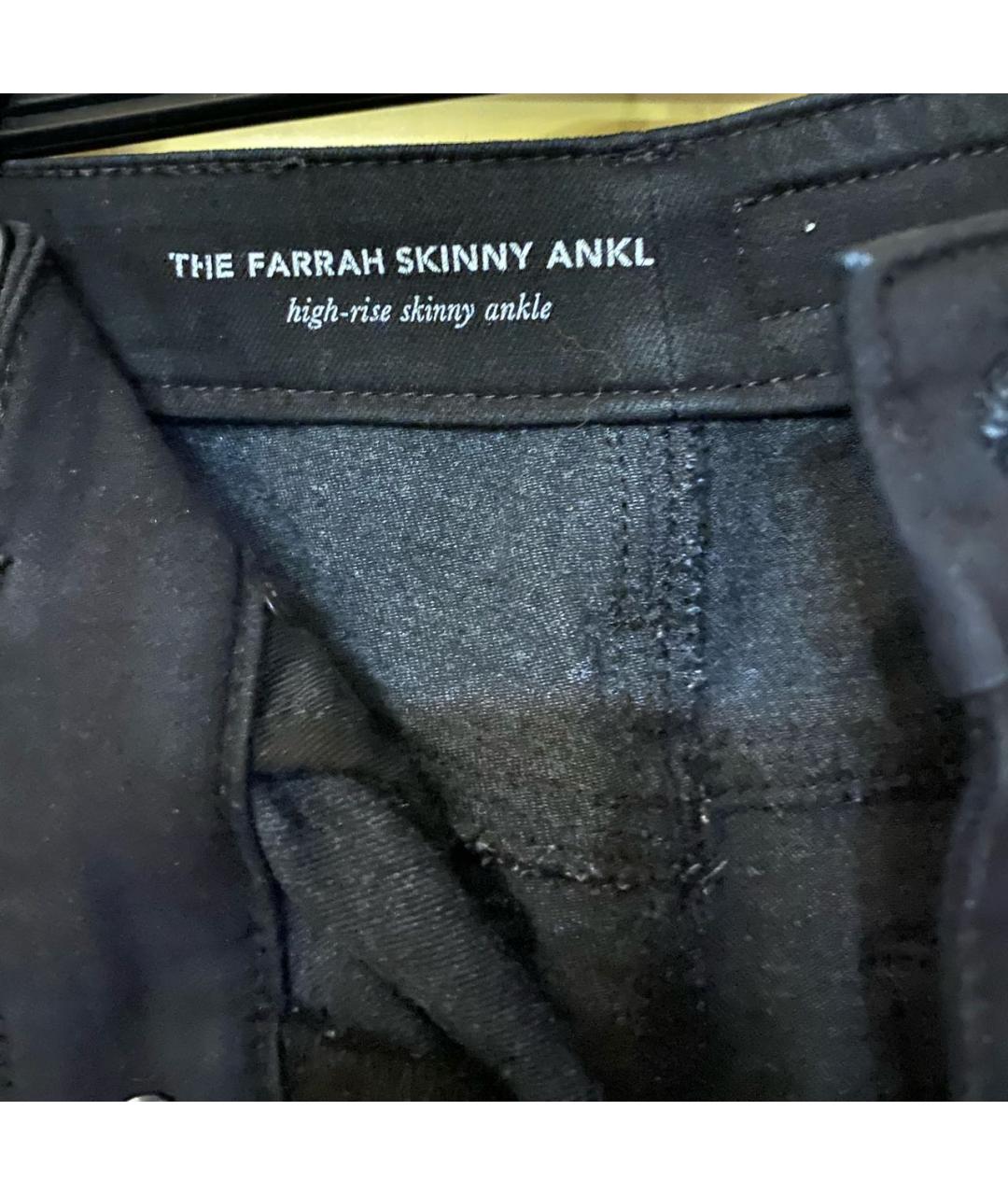 AG JEANS Черные хлопковые джинсы слим, фото 3