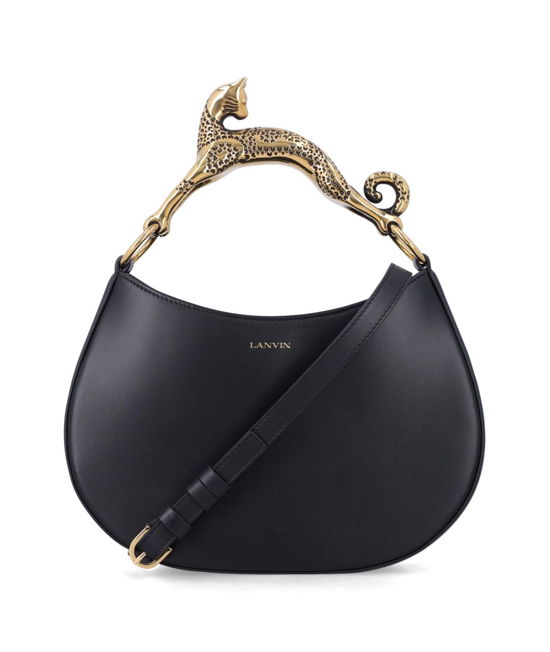LANVIN Черная кожаная сумка с короткими ручками, фото 1