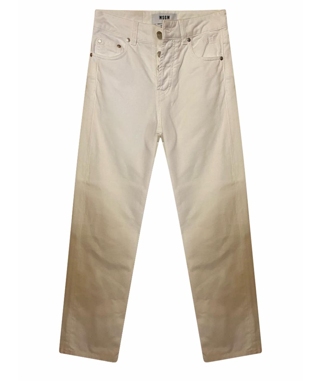 MSGM Белые хлопковые прямые джинсы, фото 1
