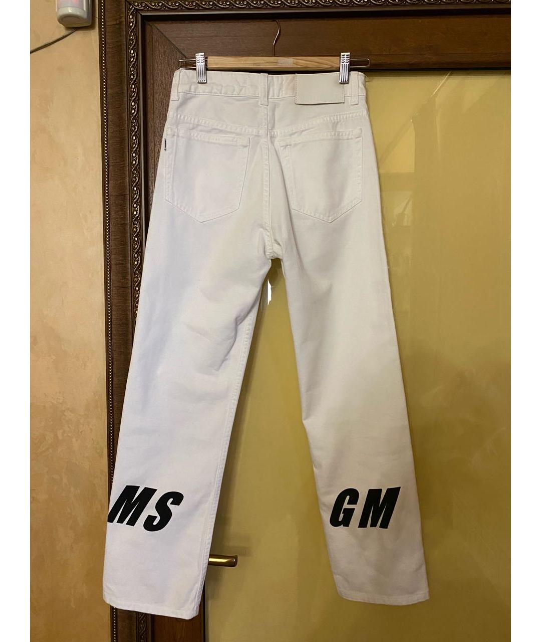 MSGM Белые хлопковые прямые джинсы, фото 2