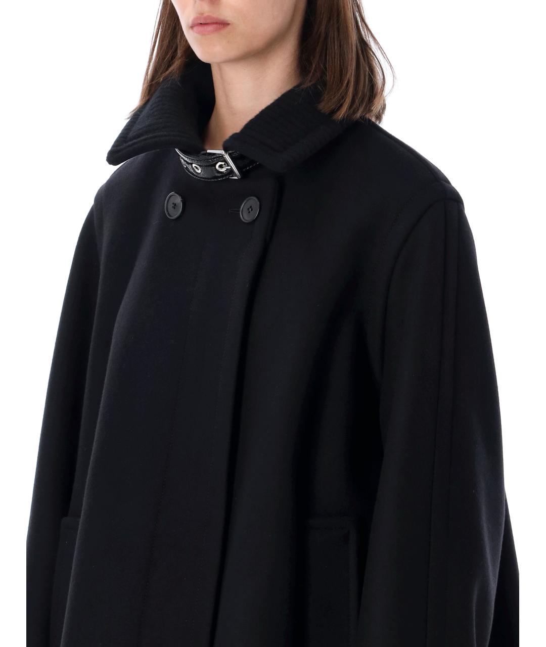 LANVIN Черное полиэстеровое пальто, фото 3