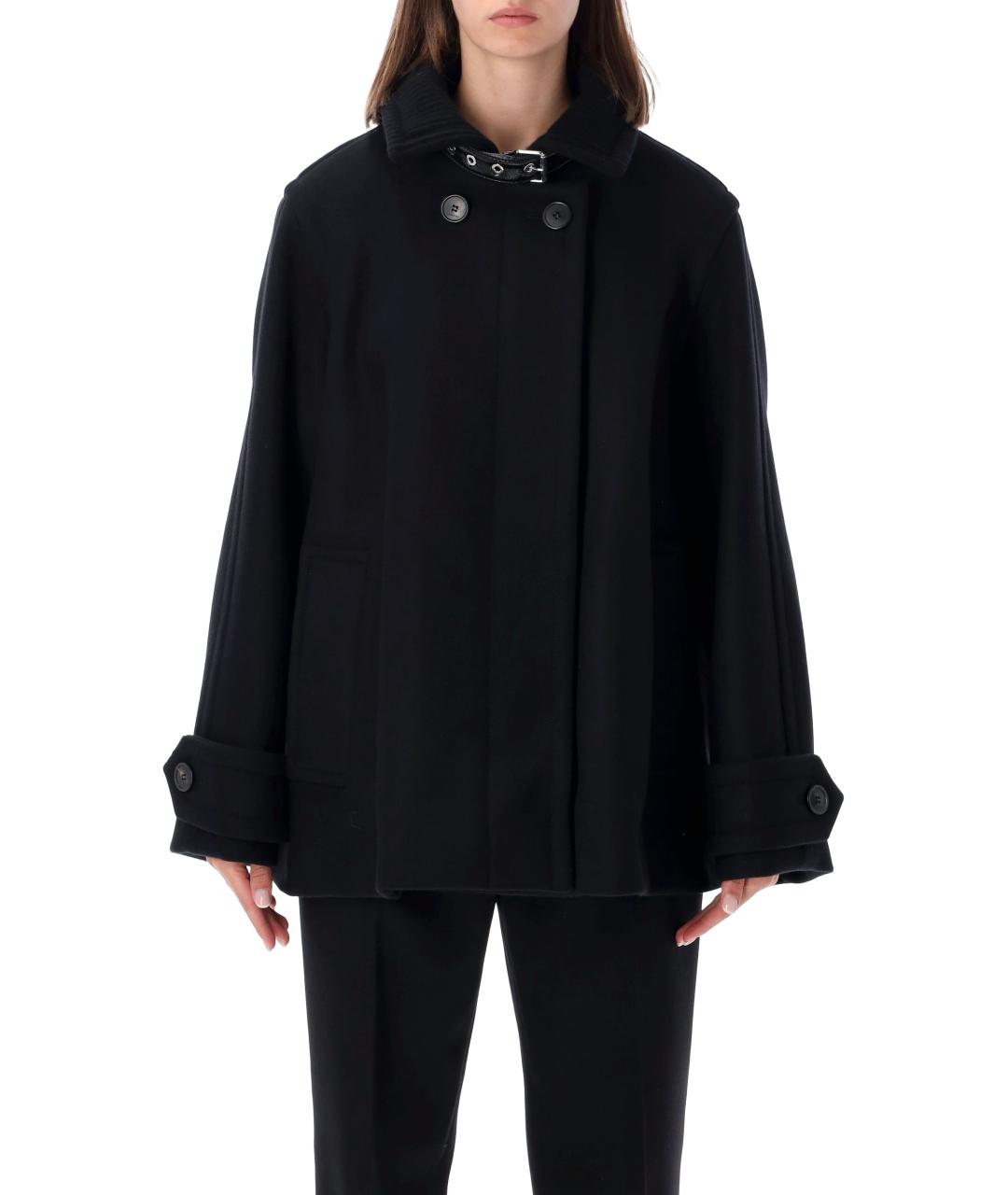 LANVIN Черное полиэстеровое пальто, фото 1