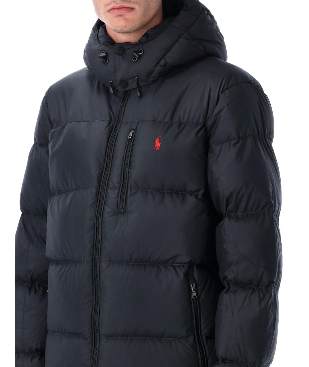 POLO RALPH LAUREN Черный полиэстеровый пуховик, фото 3