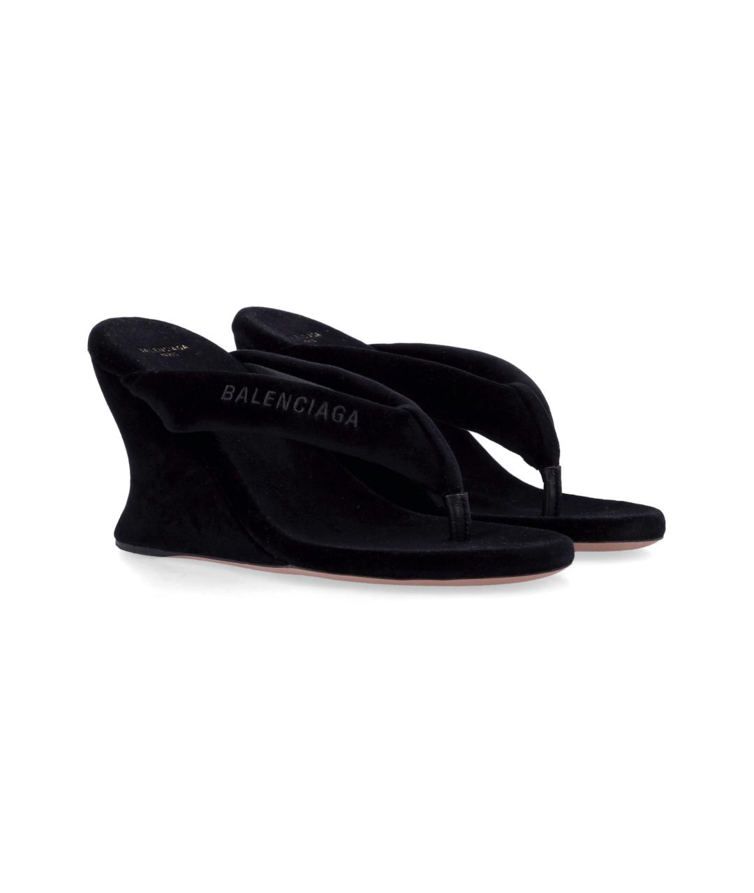 BALENCIAGA Черные текстильные мюли, фото 2