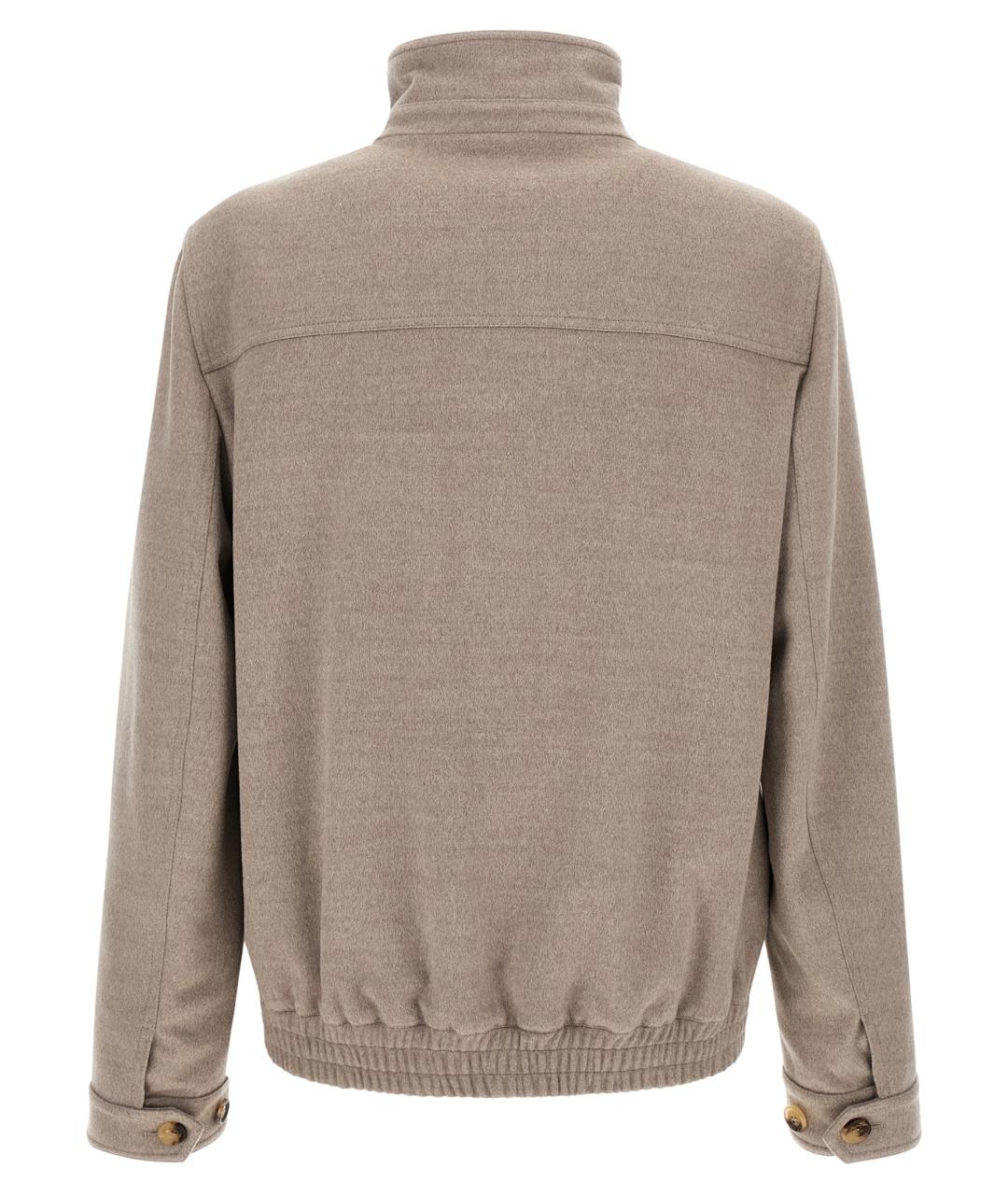 BRUNELLO CUCINELLI Бежевая шерстяная куртка, фото 2