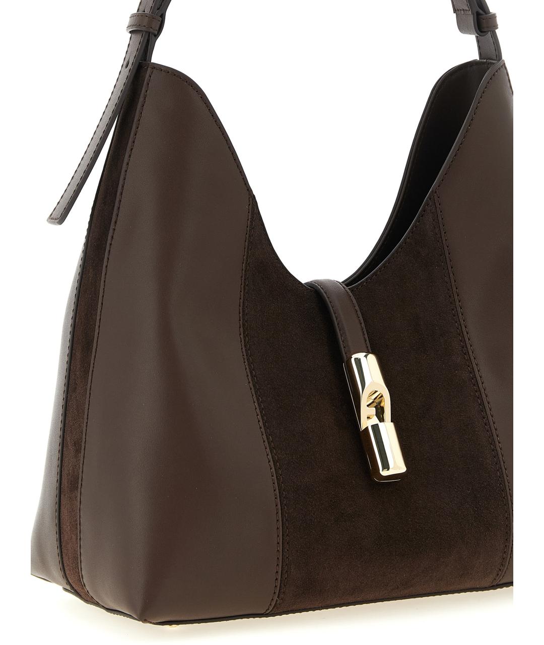 FURLA Коричневая кожаная сумка с короткими ручками, фото 3