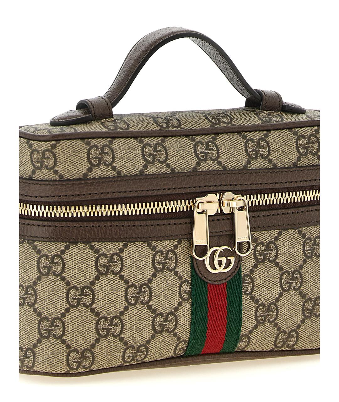 GUCCI Бежевая сумка с короткими ручками из искусственной кожи, фото 3