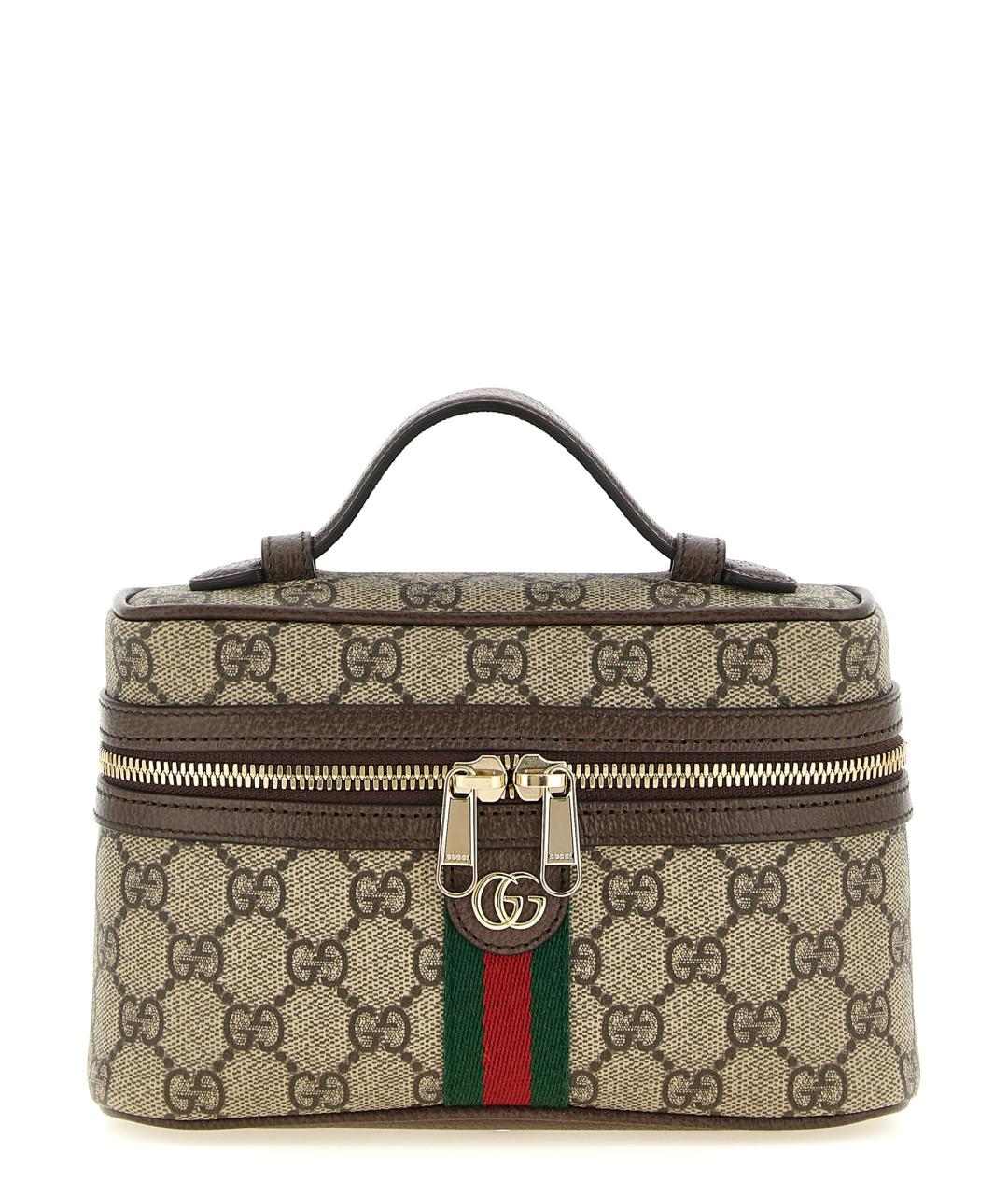 GUCCI Бежевая сумка с короткими ручками из искусственной кожи, фото 1