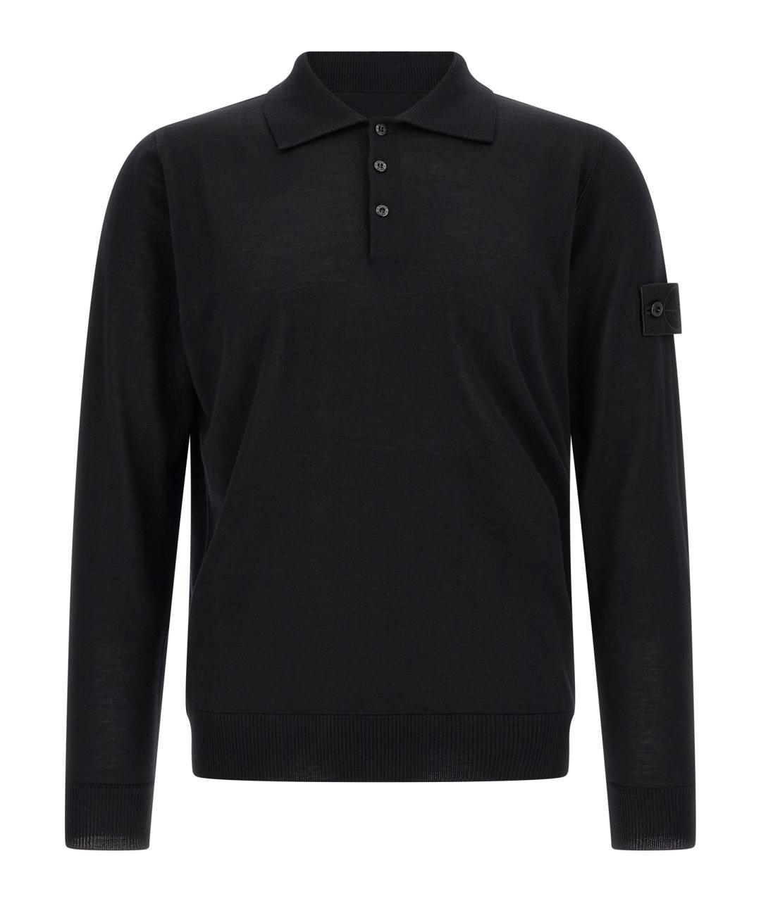STONE ISLAND Черный шерстяной джемпер / свитер, фото 1