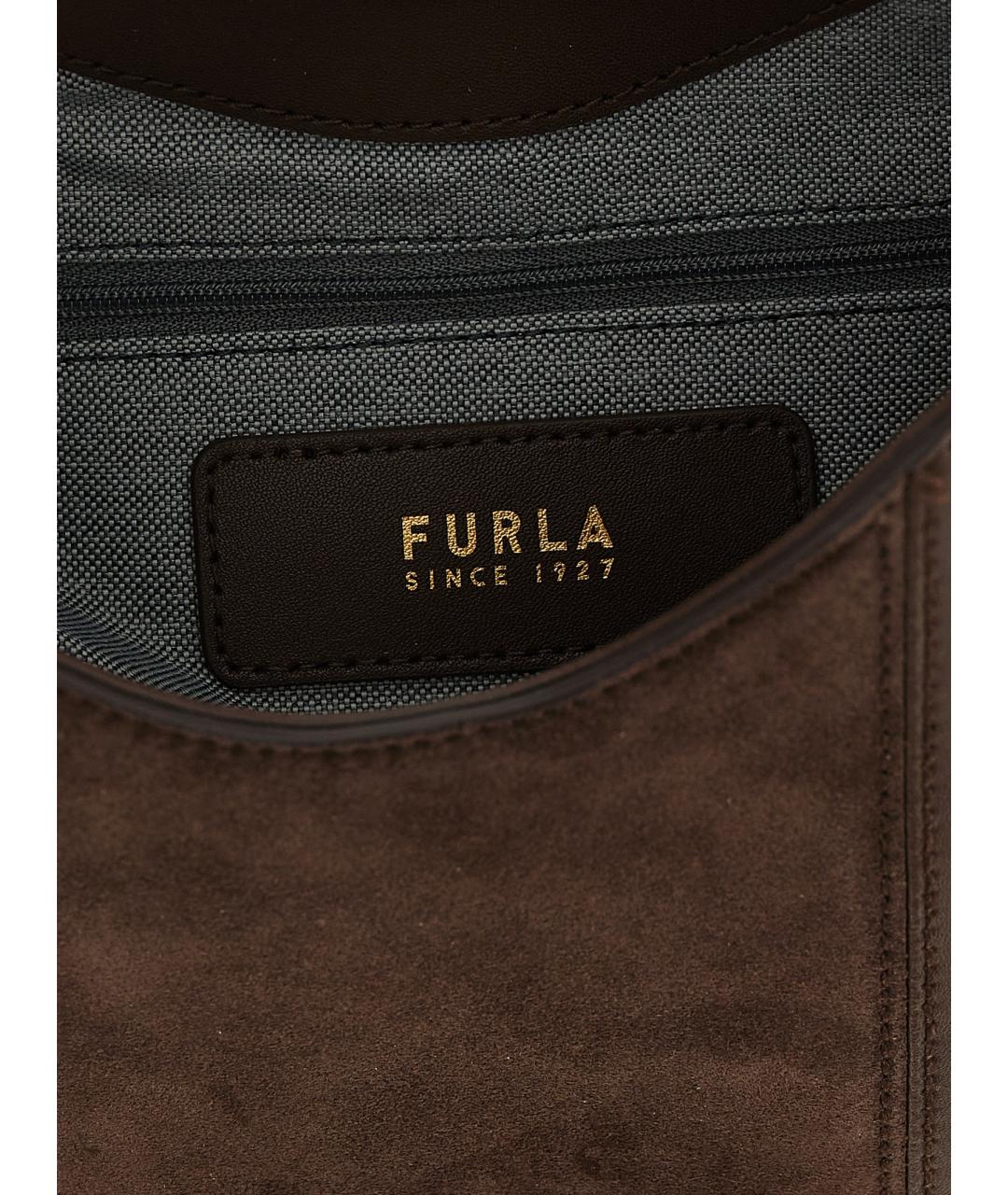 FURLA Коричневая замшевая сумка через плечо, фото 4