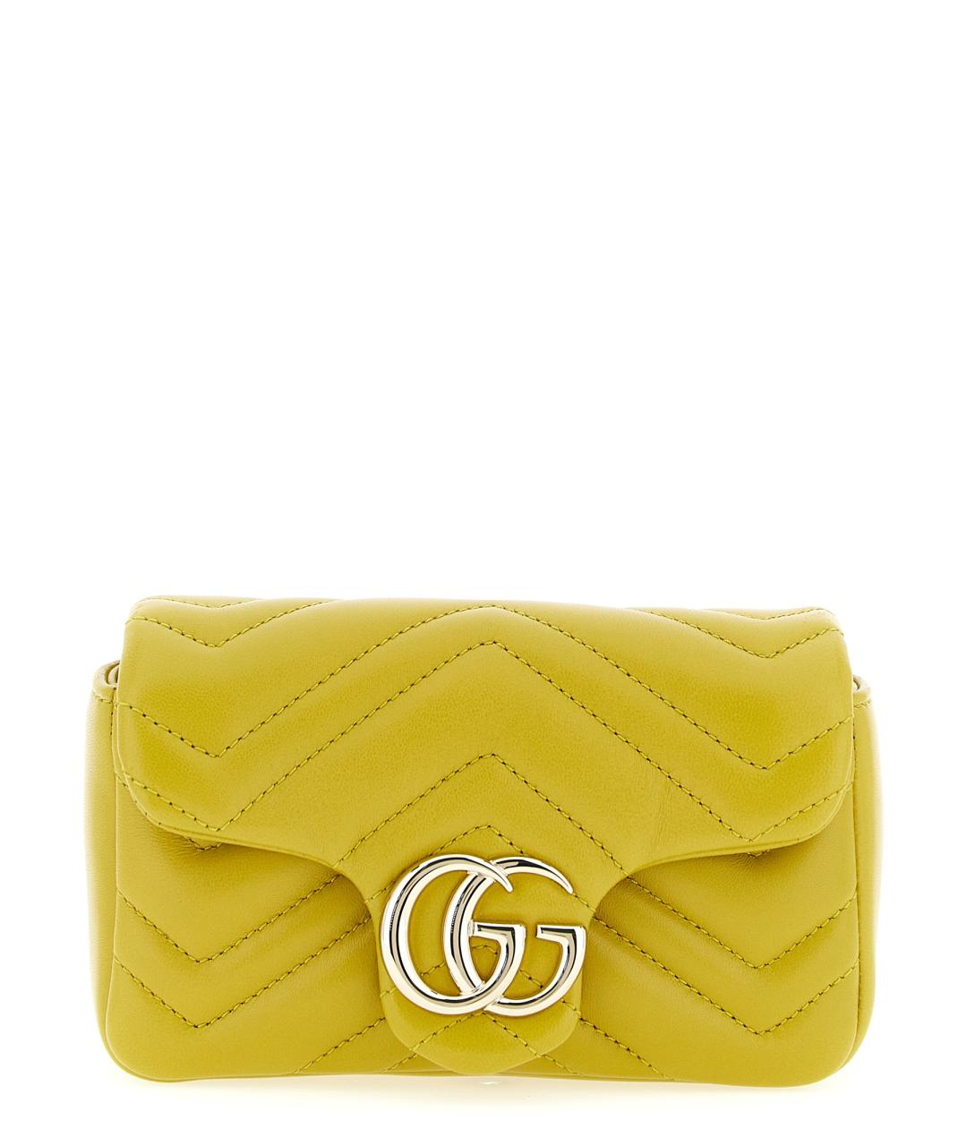GUCCI Желтая кожаная сумка через плечо, фото 1