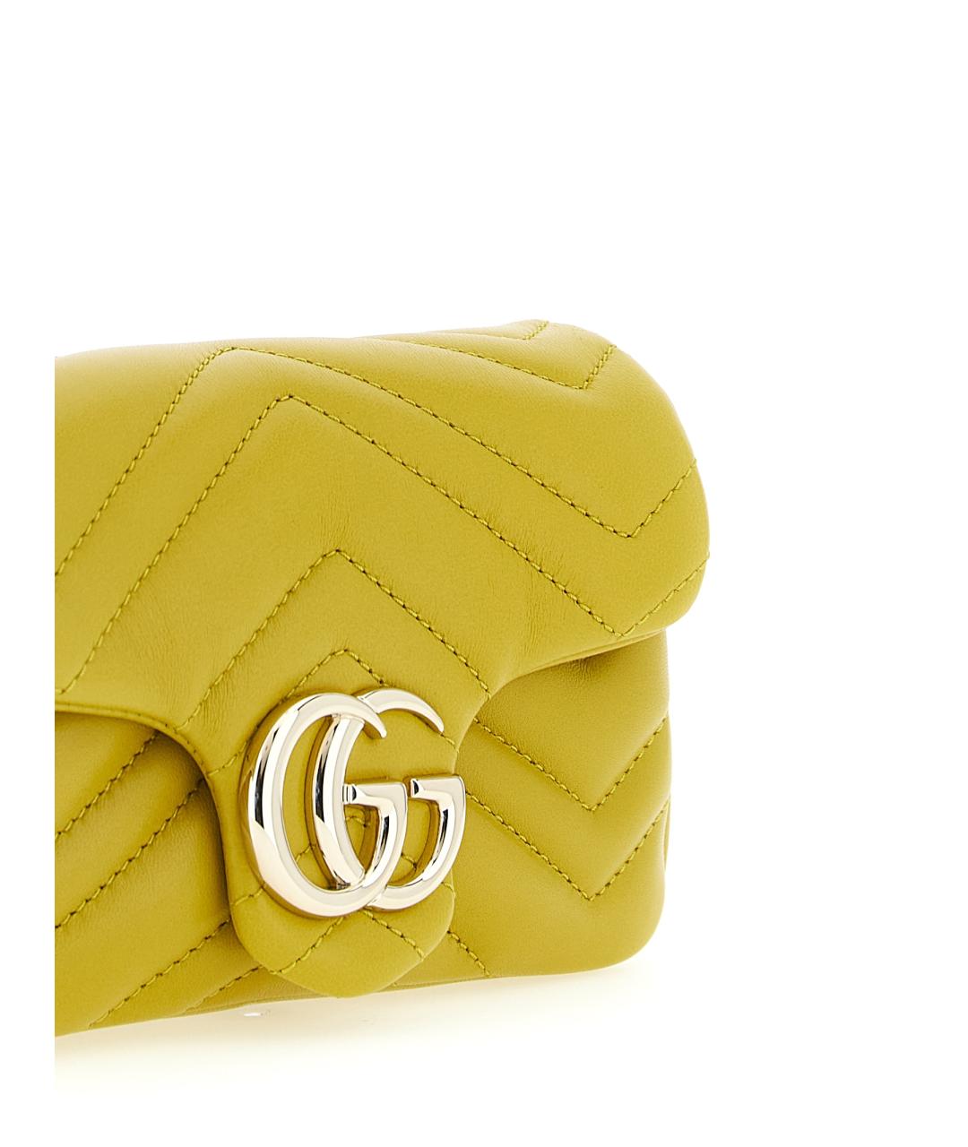 GUCCI Желтая кожаная сумка через плечо, фото 3