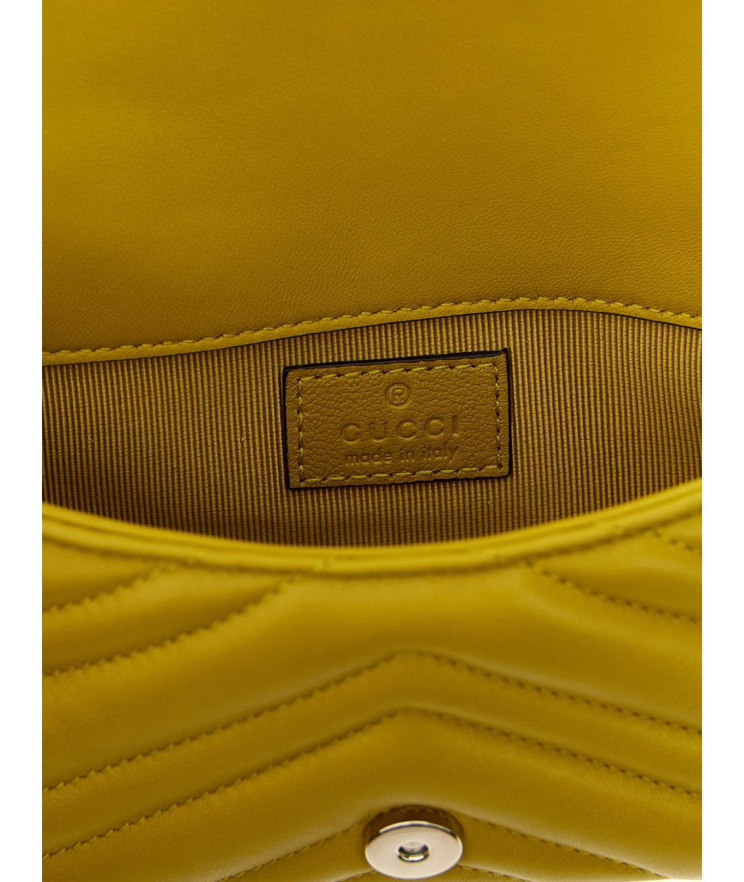 GUCCI Желтая кожаная сумка через плечо, фото 4