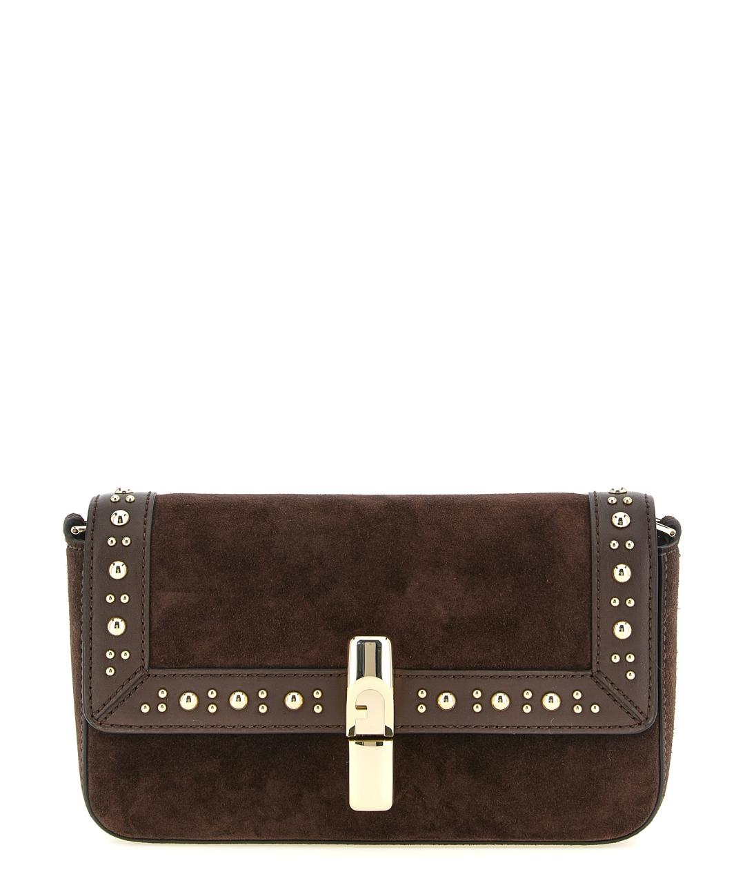 FURLA Коричневая замшевая сумка через плечо, фото 1