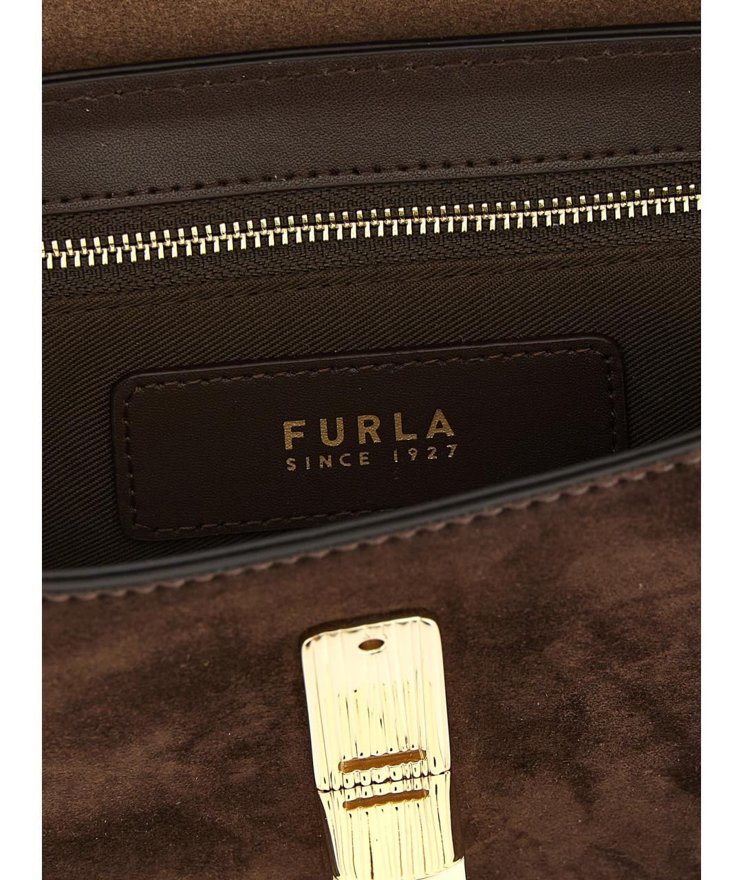 FURLA Коричневая замшевая сумка через плечо, фото 4