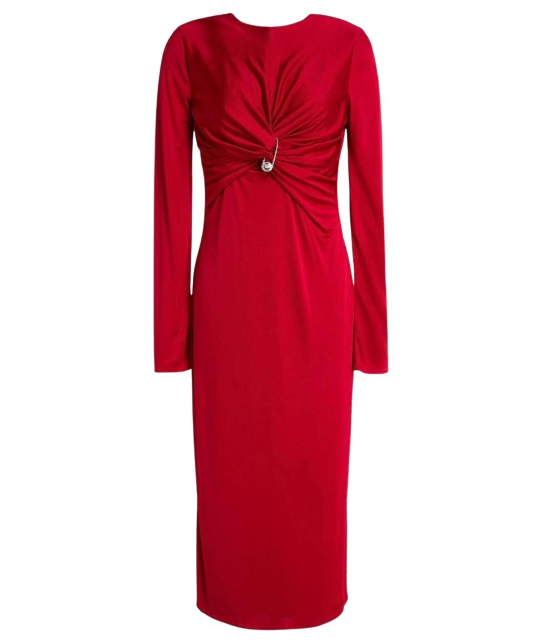 VERSACE Красное вискозное коктейльное платье, фото 1