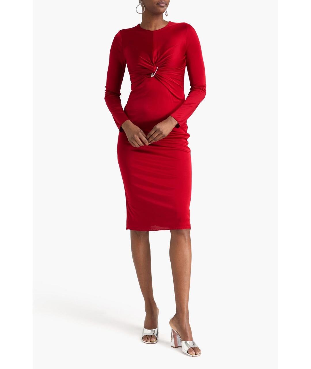 VERSACE Красное вискозное коктейльное платье, фото 2