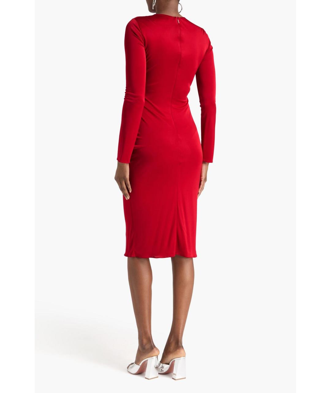 VERSACE Красное вискозное коктейльное платье, фото 3