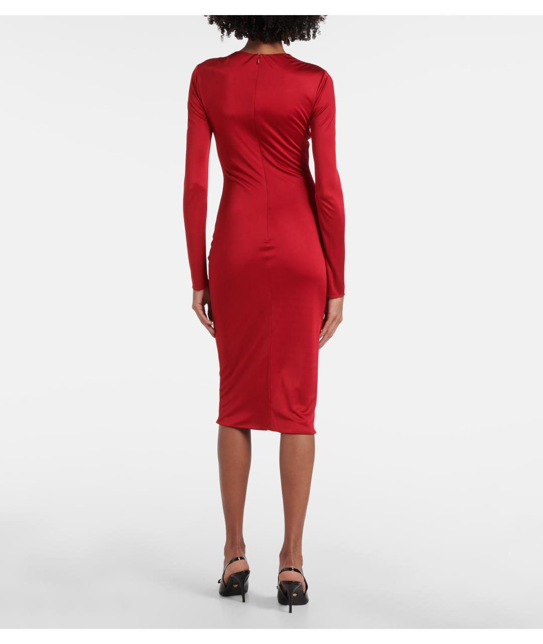 VERSACE Красное вискозное коктейльное платье, фото 7