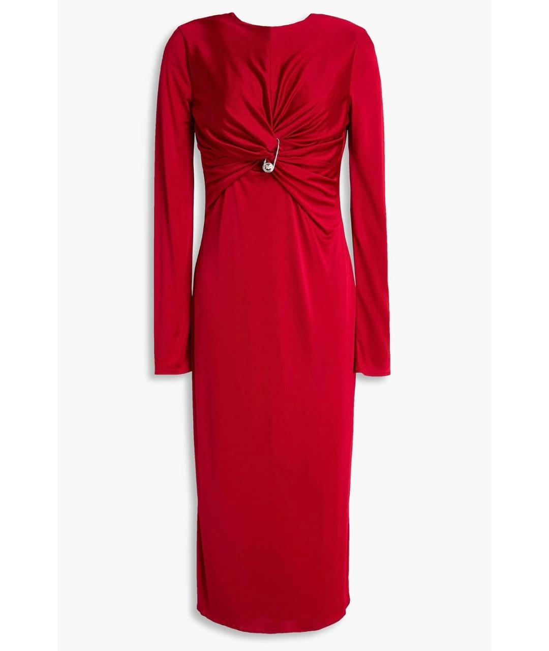 VERSACE Красное вискозное коктейльное платье, фото 9
