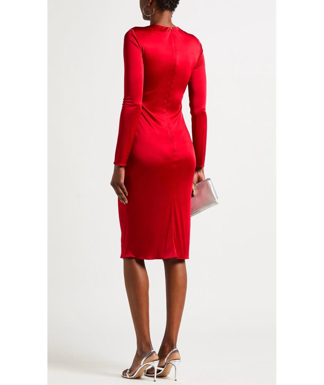 VERSACE Красное вискозное коктейльное платье, фото 5