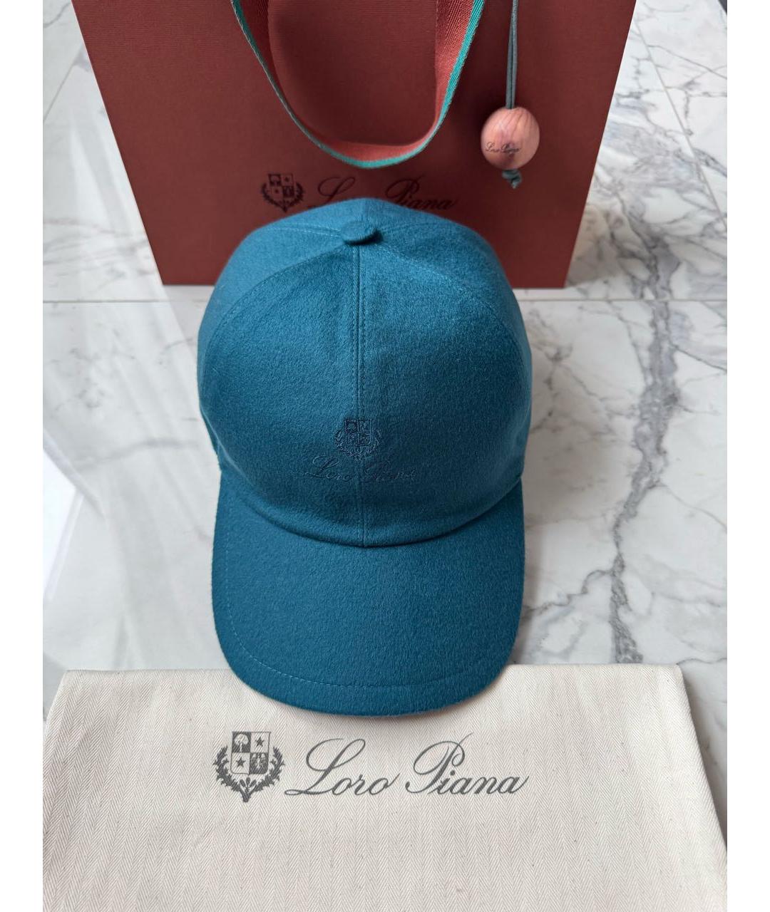 LORO PIANA Бирюзовая кашемировая кепка/бейсболка, фото 5