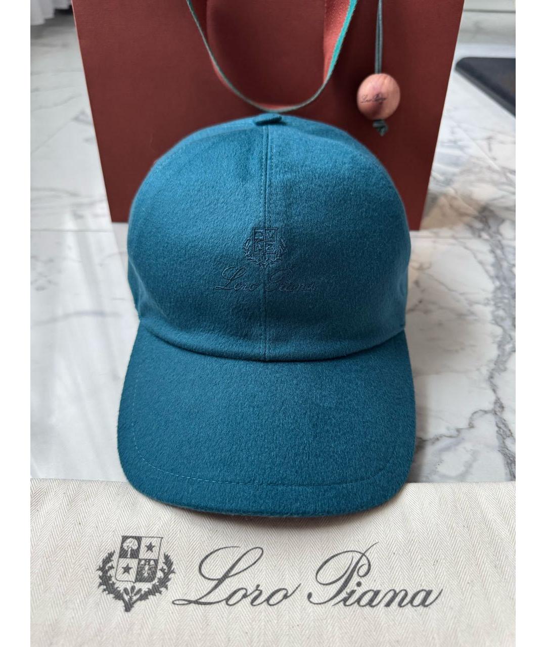 LORO PIANA Бирюзовая кашемировая кепка/бейсболка, фото 7