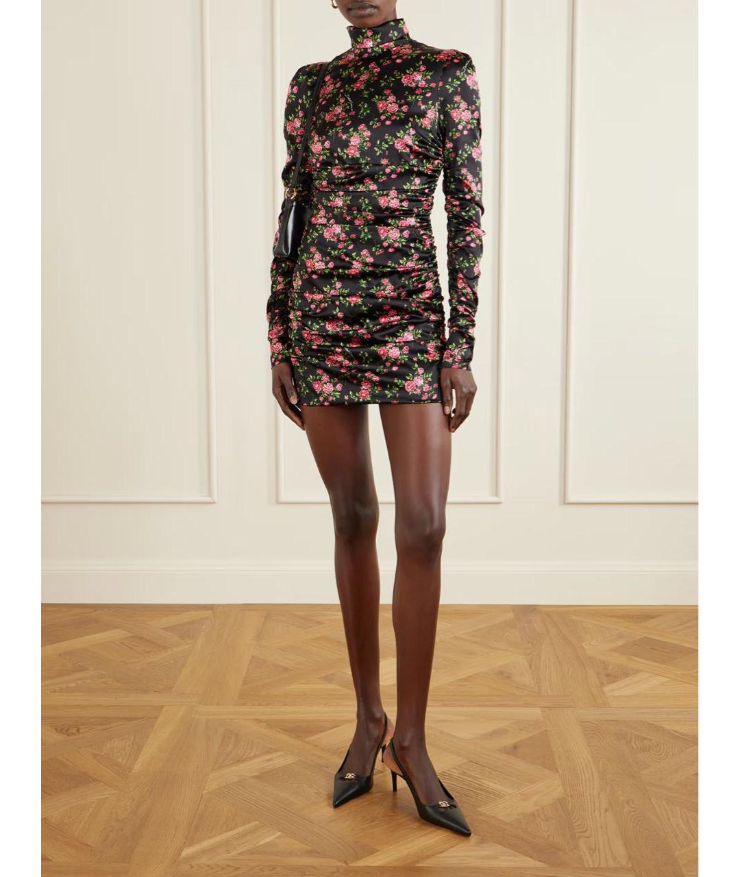 DOLCE&GABBANA Черное шелковое платье, фото 4