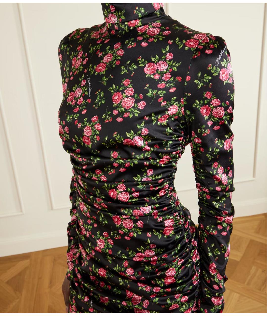 DOLCE&GABBANA Черное шелковое платье, фото 3