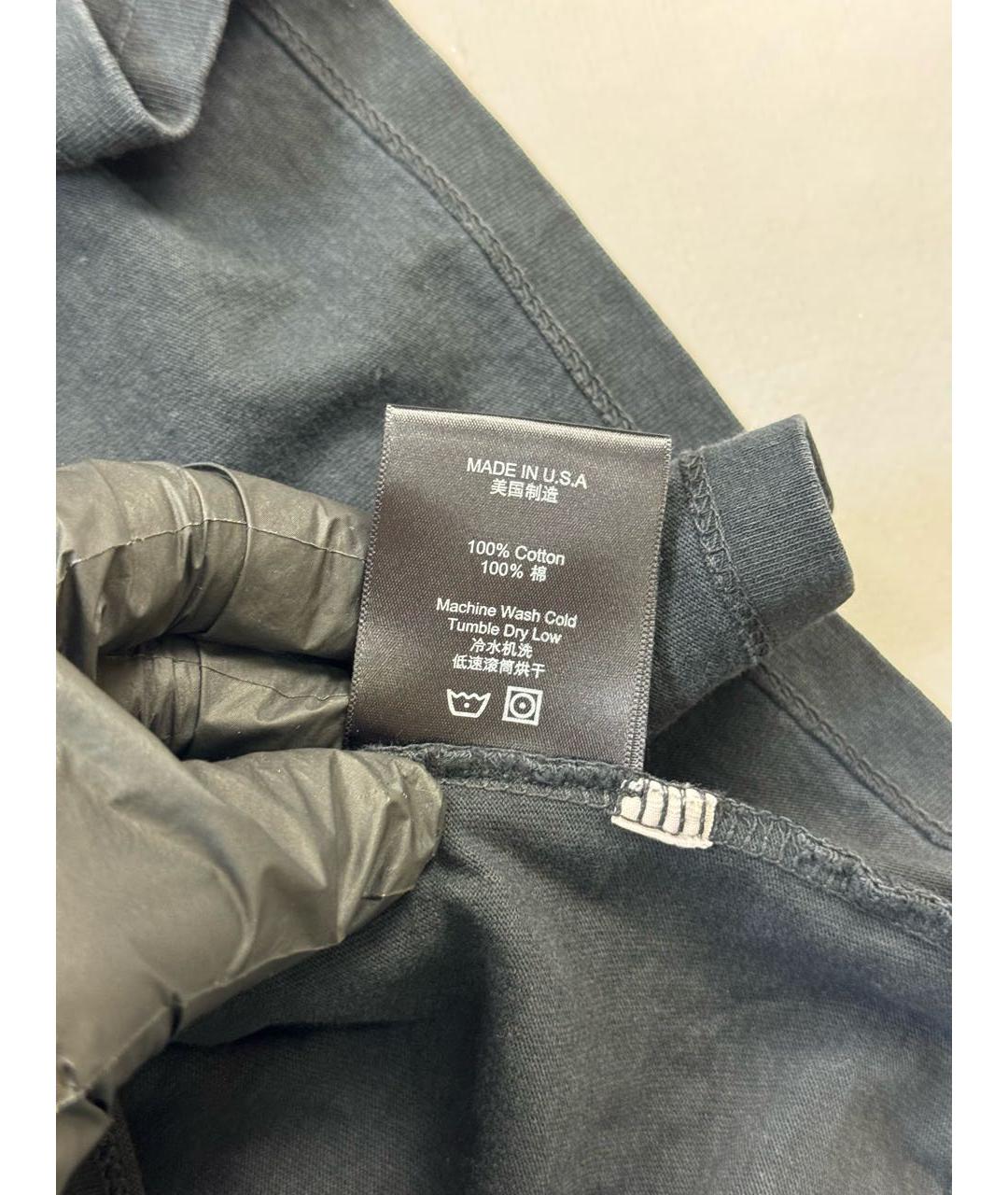 RHUDE Черная хлопковая футболка, фото 8